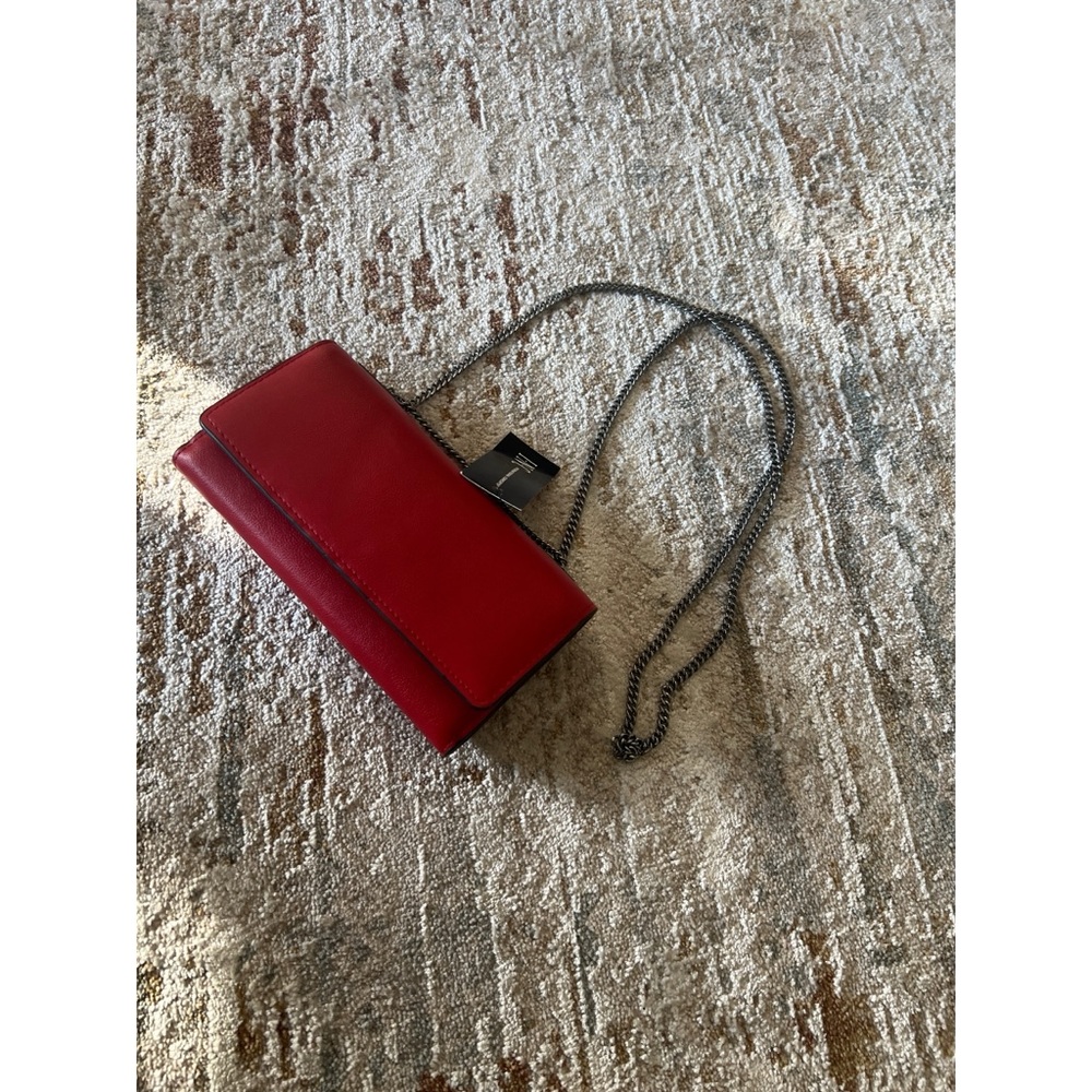Vibrant Red Clutch with Chain Strap - Picture 3 of 3
